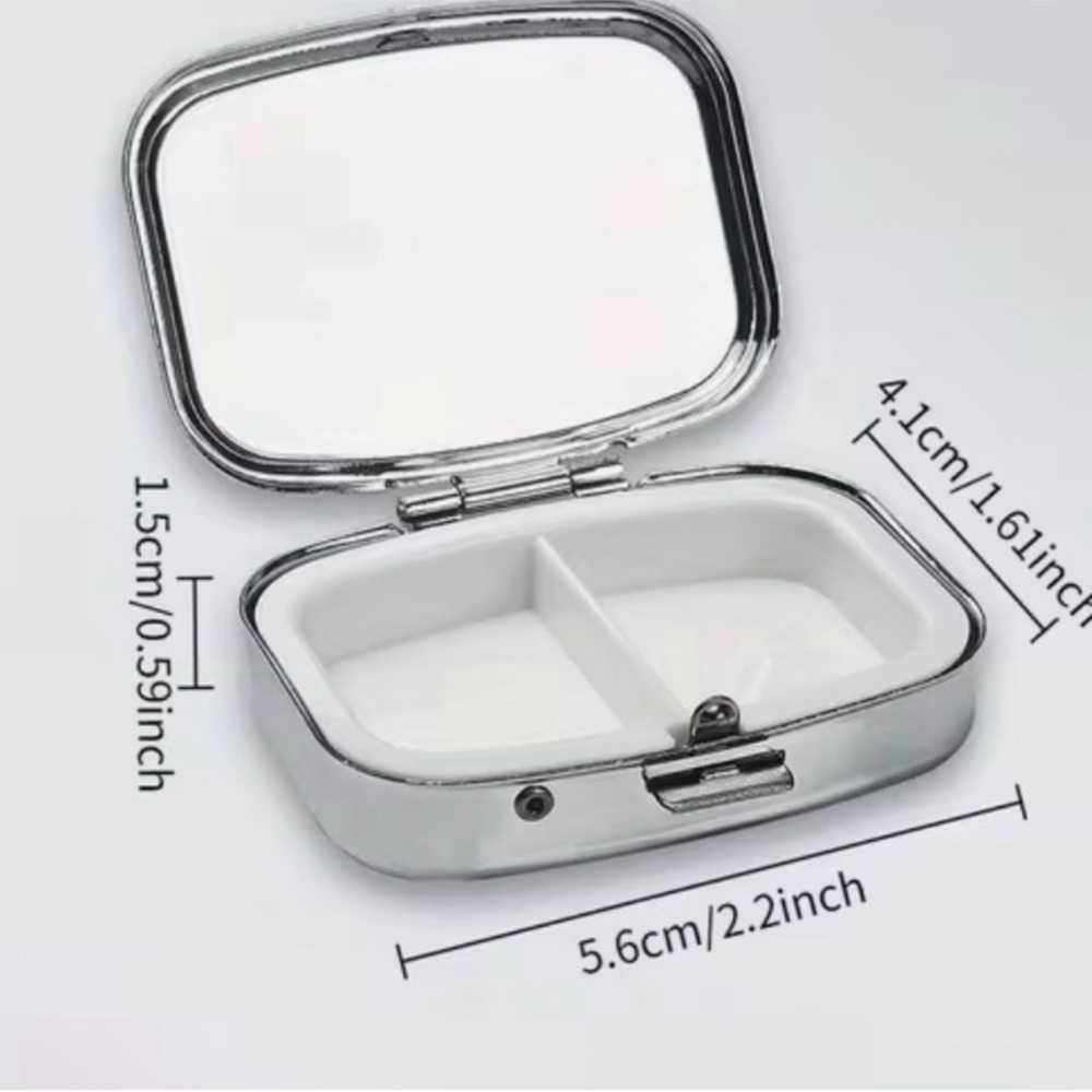 Uberte Dragonfly Metal Pillbox. 2 Compartment and Snap Closure. NEW - Picture 4 of 4
